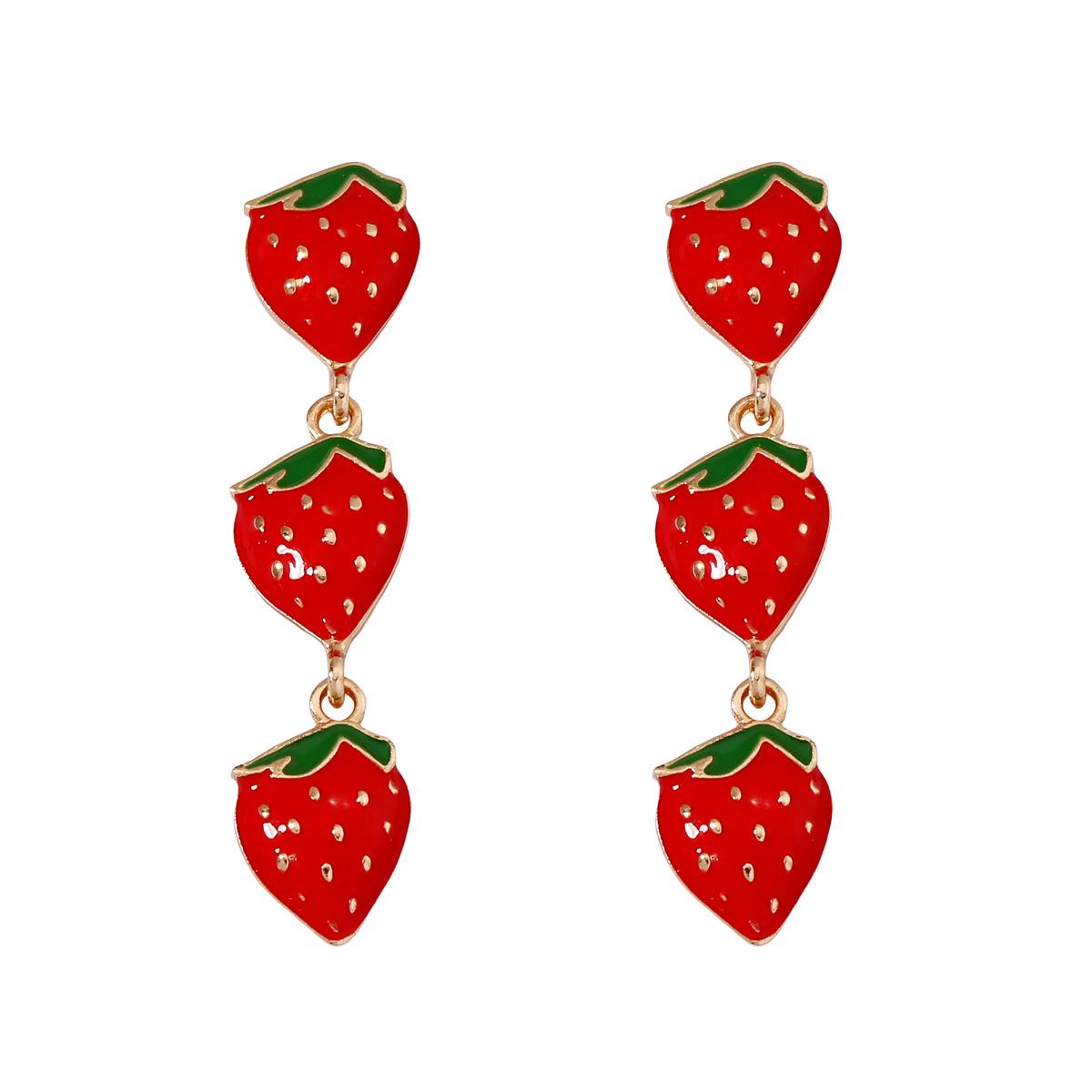 

Strawberry-infused oil, niche, light luxury, versatile, trendy and fashionable earrings and earrings for women