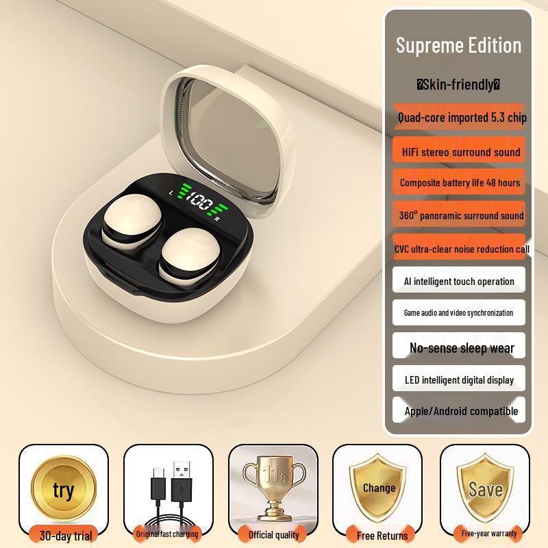 

SK19 Мини Сверхмаленькие Беспроводные Bluetooth Спортивные Наушники с Зарядным Кейсом - TWS Дизайн для Двух Ушей