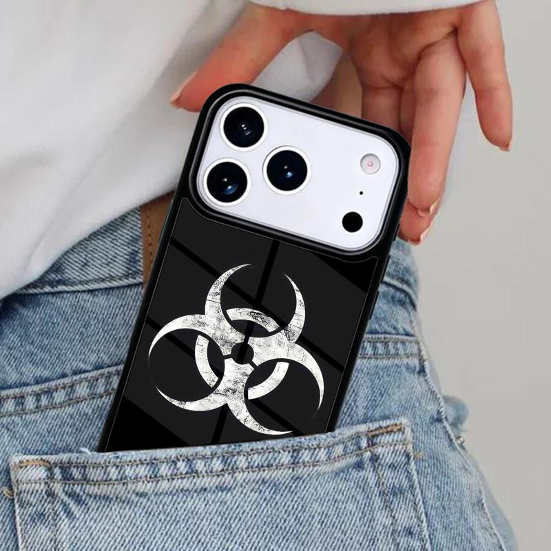 Biohazard Symbol Phone Case for iPhone 16e 15 14 13 12 17 Pro Max Plus Air 17pro Cover Coque