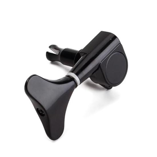 NUOBESTY Bass Tuning Pegs 2L2R Black 4-Piece Set - For Tuning Stability and Replacement Parts - Electric Bass Tuning Pegs, Black, Machine Heads