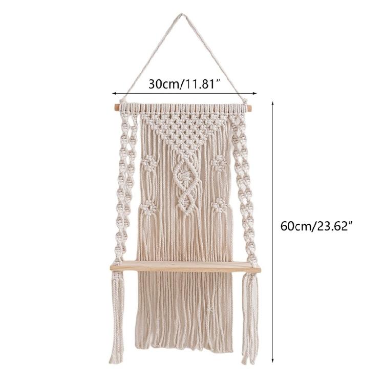 Handwoven Shelf Vintage Wall Organizer Bohemian Floating Shelf Home Decorations