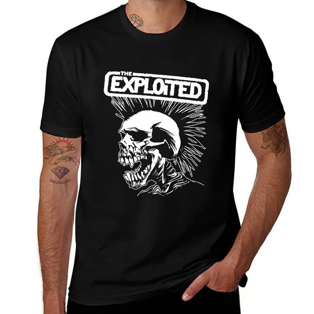 The Exploited Skull Classic TShirt Plus Size Solid Color TShirt