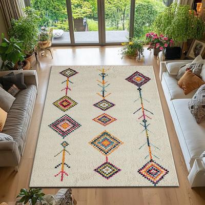 Tappeto Stile Etnico Marocchino Tappeto Stile Nordico Semplice Motivo Geometrico Soggiorno Camera da Letto Comodino Tappetino Antiscivolo Decorazione per la Casa