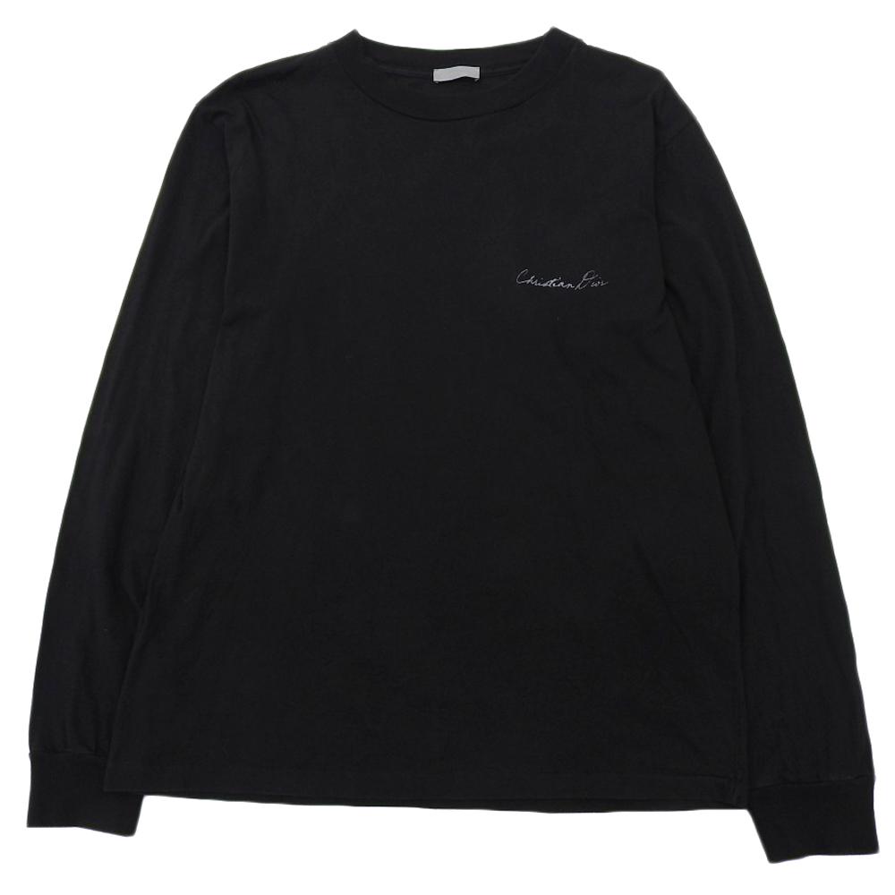 Dior Top cu imprimeu pe spate și mânecă lungă, din bumbac, cu Crini de vale, Negru, Mărimea S (49DJ645A0817) topuri S negruFolosit