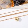 Heart Shaped Pendant Necklace Fashionable Charm Temperament Three Piece Necklace Girl Student Necklace Dinner Personality Sexy Sweater Chain Set