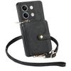 D3 For Xiaomi Redmi Note 13 4G Case Zipper Wallet Leather+TPU+PC Phone Cover with Crossbody Strap