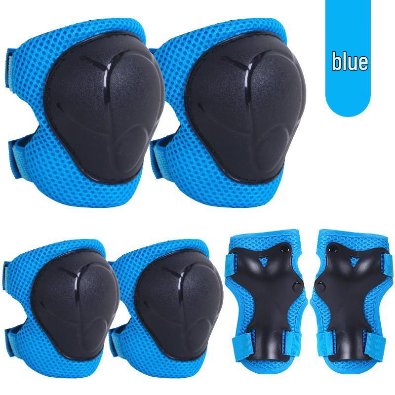 Kids  6-Piece Protective Gear Set for Skating, Cycling, Skiing & Balance Biking - Thickened Knee Pads & Wrist Guards One Size королевский синий