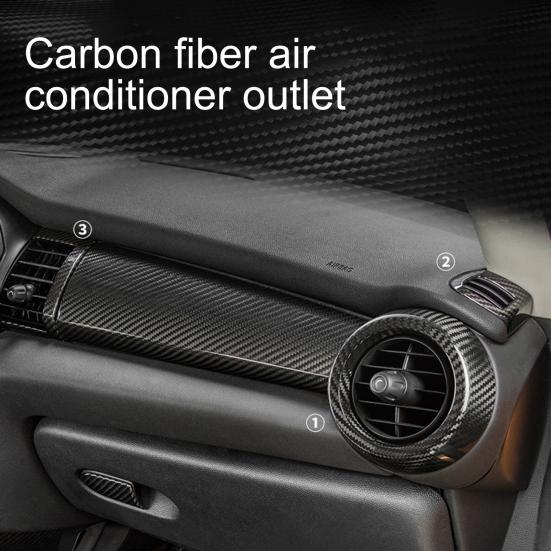 

6Pcs Car Frame Air Heat-resistant Fiber Carbon Glossy Car Vent Hard Trim for MINI