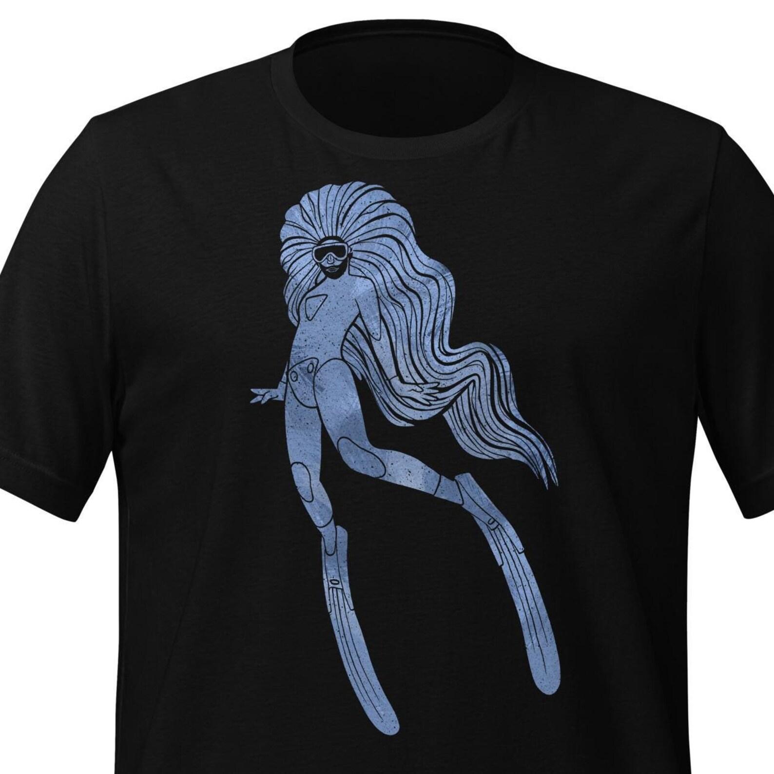 Mermaid Scuba Diver T-Shirt - Diving Gift L