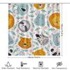 Animal Print Shower Curtain Multicolor Animal Design Bath Decor With Hooks For Home Decoration (White)