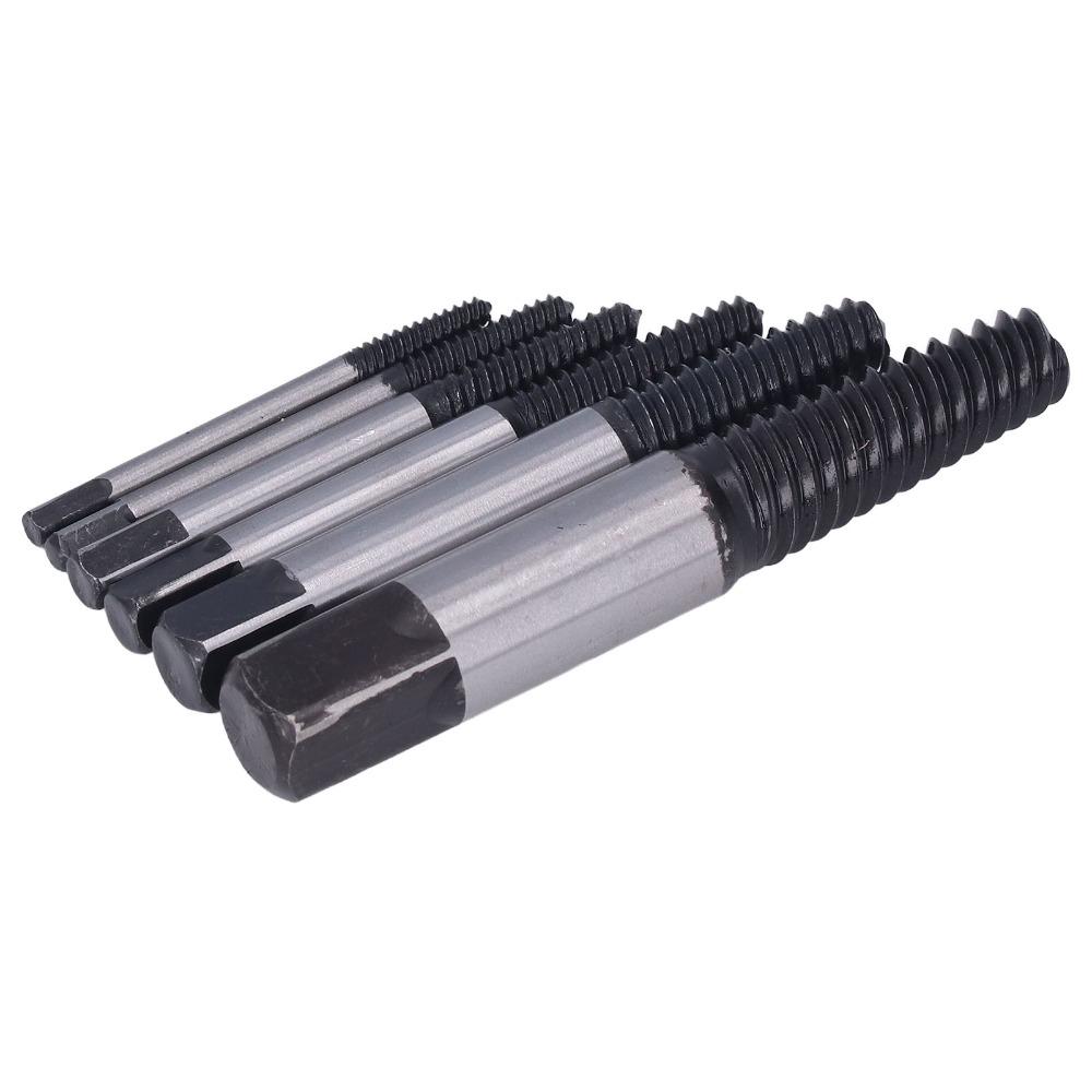 6pcs Spiral Groove Broken Screw Remover Carbon Steel Bolt Extractor Screw Extractor Dropped Screw