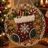 Kristalltextur Ornamente Weihnachten DIY Falsche Diamantmalerei Hängend, Weihnachtsmannkranz Acryl Anhänger, Perlen Kreative Fensterdekorationen Perlen Handwerk