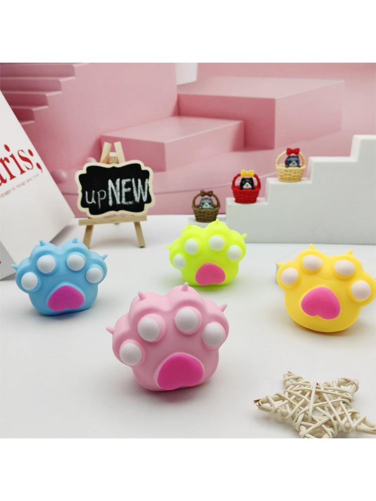 New Soft Flour Filled Cat Paw Squishy Novelty Silicone Toy Hand Squeeze For Daily Stress Relief