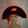 Lighting Up LED Pirate Hat Adult Pirate Hat Halloween Pirate Costume for Men Women Teens Halloween Masquerade Cosplay