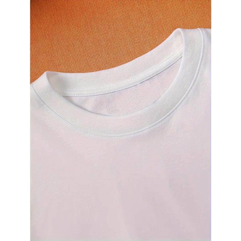 European Size GOD Print, Fashion Trend Men'S Cotton Crew Neck Short Sleeve T-Shirt, Casual T-Shirt, Comfortable, Breathable, Lightweight Summer Top