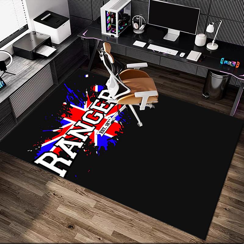 1pc Rangers FC Rug, Digital Printed Home Chair Sofa Mat, Durable Office Area Carpet, Beautiful Festival Decorations