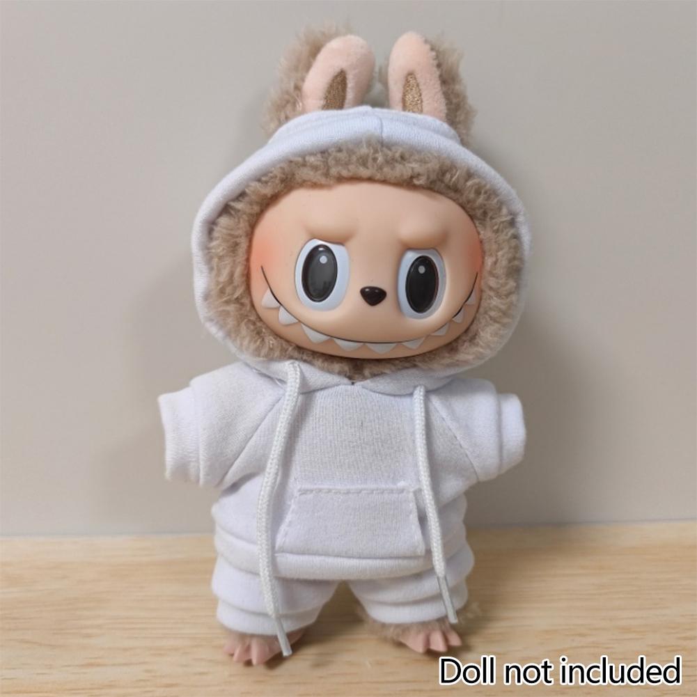 For 17cm Labubu Doll Clothes Fashion Clothes Hoodies Doll Clothes Color Match Hoodies Dolls Accessories Cute Decoration Little Cloths