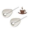 Pack of 4/8 Ceramic Coffee Bean Showcasing and Weighing Dishes and Coffee Bean Exhibition Plate Spoon Set for