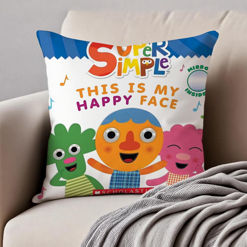 Cartoon NNoodle Pals Cushion Cover Pillowcase Antidustmite Invisible Zipper Short Plush Sofa Cushion