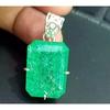 BMR Jewels  Natural 58 Ct Green Emerald Loose Gemstone 925 Silver Pendant