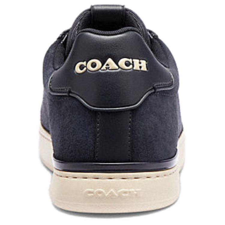Coach Lowline Cow Split Leather Round Toe Lace-Up Low-Top Sneakers Men Sneakers Navy CU014-BHP