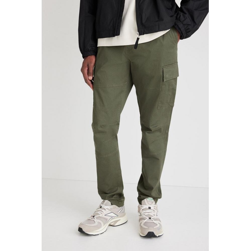 H M Cargo Pants sliM Fit kHaki Green