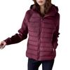 Splicing Knitted Long-sleeved Hooded Cotton Clothes Women's Autumn and Winter Versatile Casual Padded Cotton Warm Short Cotton-padded Jacket