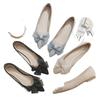 2025 New Spring Bow Fresh Bridesmaids Flat Bottom Pointed Fairy Style Evening Versatile Doudou Single Shoes