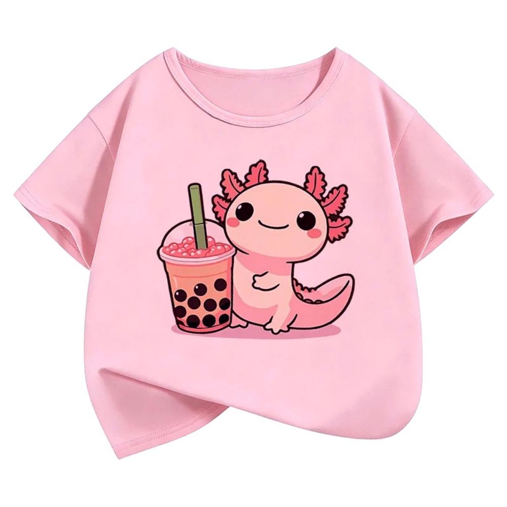

Y2k Salamander Graphic Kids Tshirts Summer Short Sleeve Tees Cartoon Animal Boys Girls Clothes Kawaii Tops Y2K Children T-shirt 110