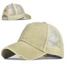 Washed cross ponytail baseball cap foreign trade hat women's summer spring and autumn old outdoor sunscreen cap solid color cap