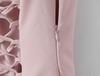 Damen Schnür-Schmal geschnittenes Knitter-Spaghetti-Trägerkleid - Frühling Europäischer/Amerikanischer Stil in Rosa und Cremeweiß.