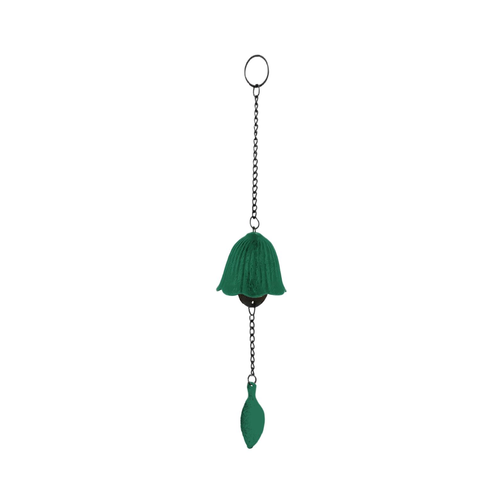 

Vintage Iron Wind Chime - Single Leaf Hanging Bell For Garden, And Home Decor One Size зелений