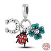 Copper Red Color Collection Heart Shape Charm Bead Charms Bead Charms Suitcase Pendant Compatible With Authentic Bracelets Lucky Jewellery Gifts