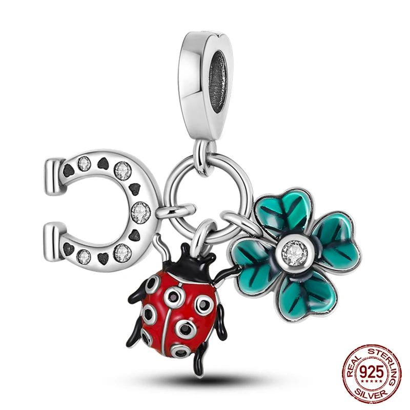 Copper Red Color Collection Heart Shape Charm Bead Charms Bead Charms Suitcase Pendant Compatible With Authentic Bracelets Lucky Jewellery Gifts