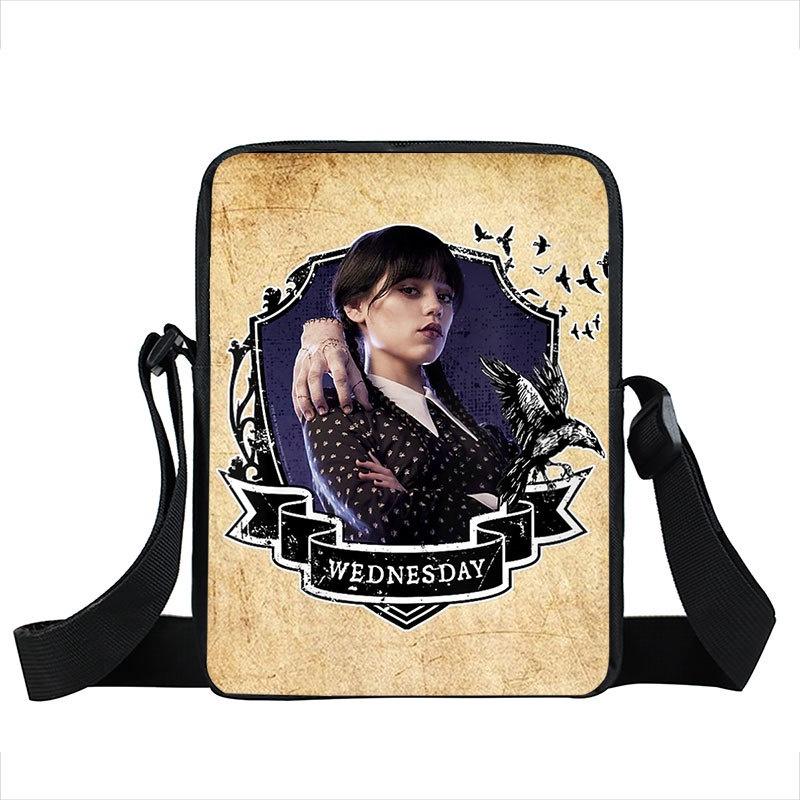 

Wednesday Addams Crossbody Bag Waterproof Durable Student School Gift Girl and Hand
