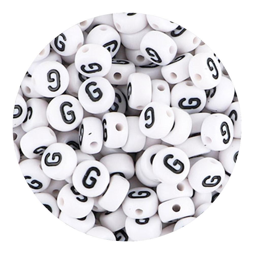 50/100/200pcs/Lot 7x4mm White A-Z Round Alphabet Acrylic Letters Beads Loose Spacer For Jewelry Making DIY Bracelet Accessories