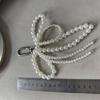 Pearl Beaded Bowknot Keychain Decorations Pendant Handbag Hangings Ornament Sweet Keyring Pendant for Women Girls