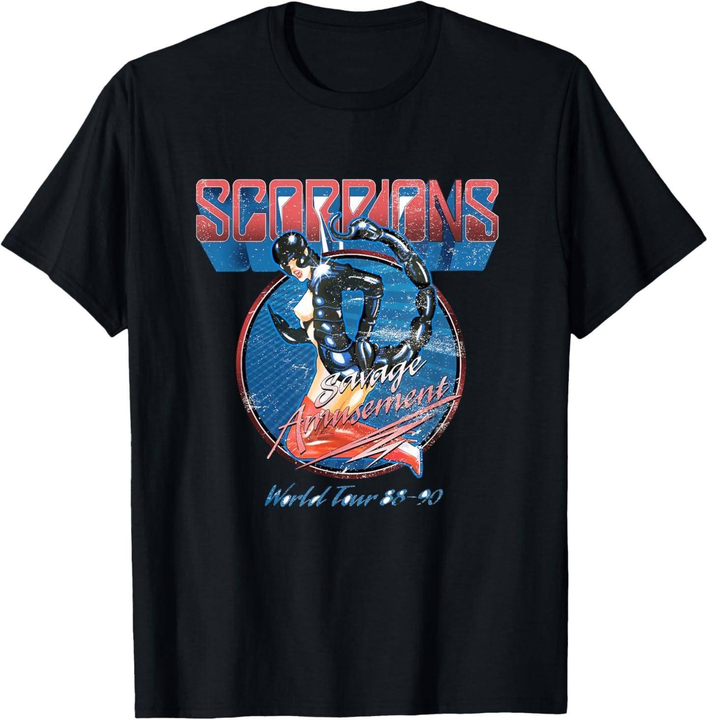 Official Scorpions Savage Amusement World Tour T-Shirt Mens Womens Tees Top S