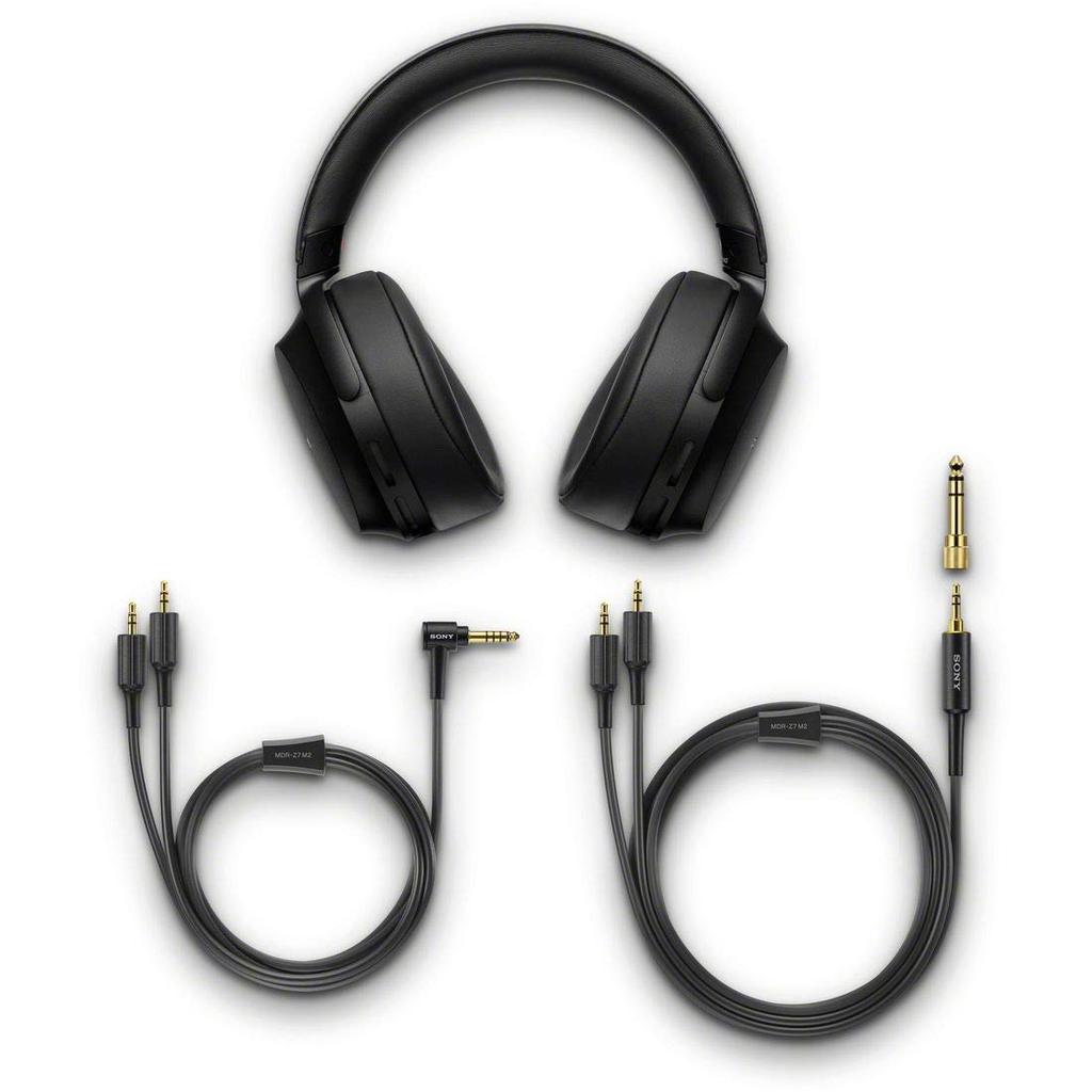 Sony Q Wired Stereo Balanced Detachable High Large 70mm 360 Reality Audio Certified MDR-Z7M2 Headphones, Black, Connection, Cable, Resolution,