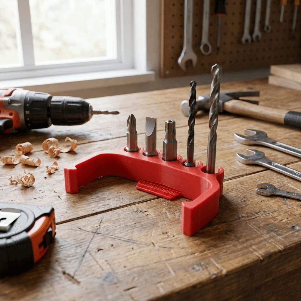 5pcs 3D Printed Electric Drill Screwdriver Bit Storage Rack  Daily Tool Organization