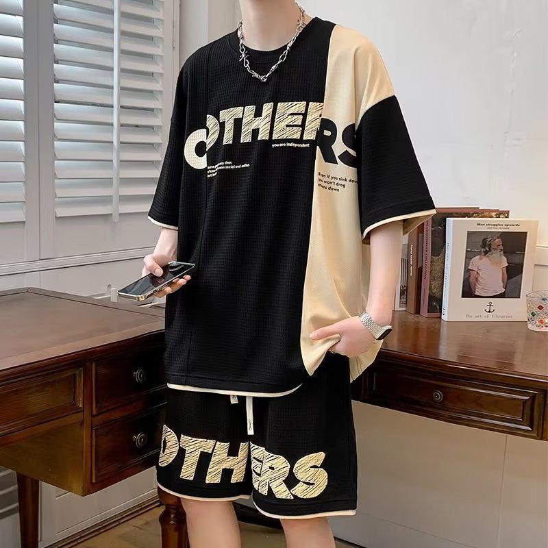 

Модный летний повседневный комплект мужских футболок с коротким рукавом в стиле Харадзюку 2XL чёрный