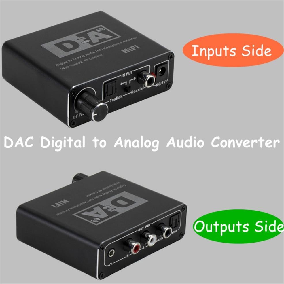 Dijitalden Analoğa Ses Dönüştürücü DAC Kod Çözücü 32-192KHz Amplifikatör 3.5mm AUX 2RCA Amplifikatör Ses Toslink Optik Koaksiyel Çıkış