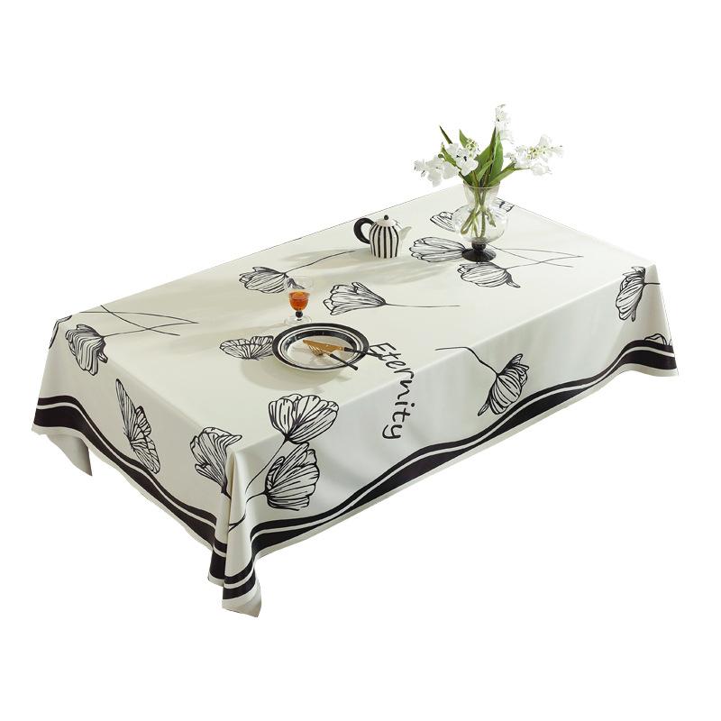 New Thickened Pvc Tablecloth Rectangular French Romantic Style Waterproof Oil-Proof Durable Washable Ambient Dining Table Cloth