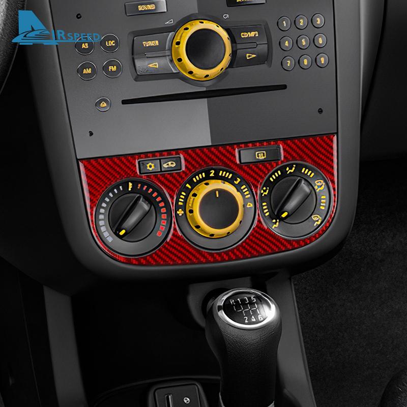 Real Soft Carbon Fiber Sticker For Opel Corsa 2007 2008 2009 2010 2011 2012 2013 2014 LHD RHD Car Central Control AC Knob Panel