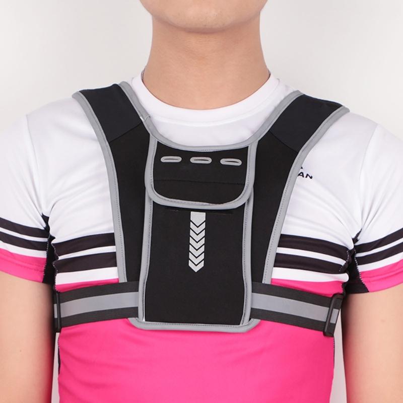 Adjustable Running Vest Phone Holder Breathable Lightweight Running Chest Pack