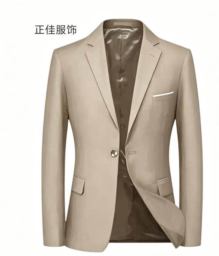 Men S Solid Color Korean Style Slim Fit Casual Blazer Jacket S хаки