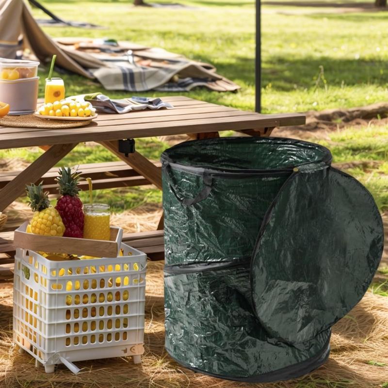Gallon Popup Outdoor Garbage Can Folding Trash Can Garbage Storage Trash Bag for Camping Parties Yard Waste Storage