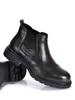 Men's Genuine Leather Chelsea Boots - Velvet Lined, Breathable, Trendy Mid-Top Martin Style