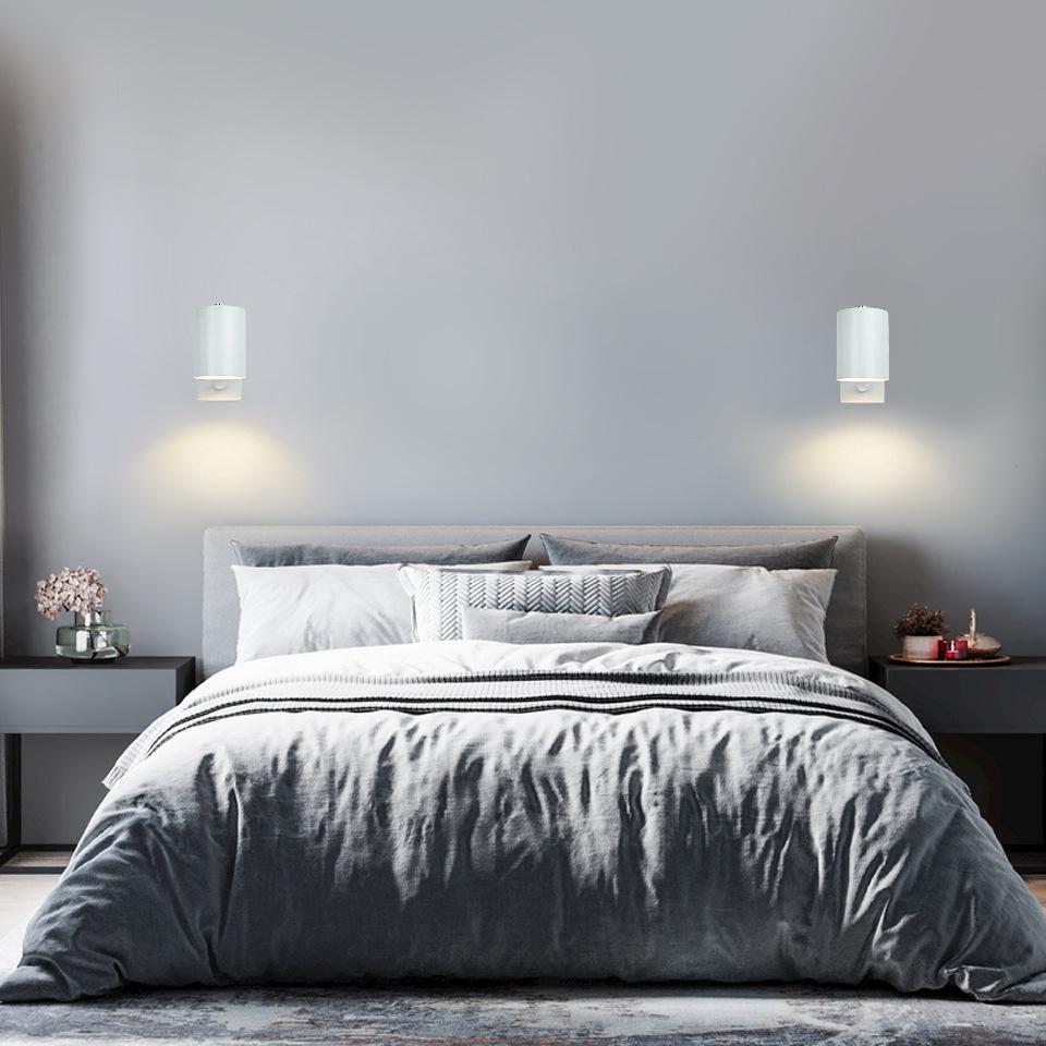 Adjustable Angle Modern Minimalist Bedside Wall Lamp with GU10 Spotlight for Living Room