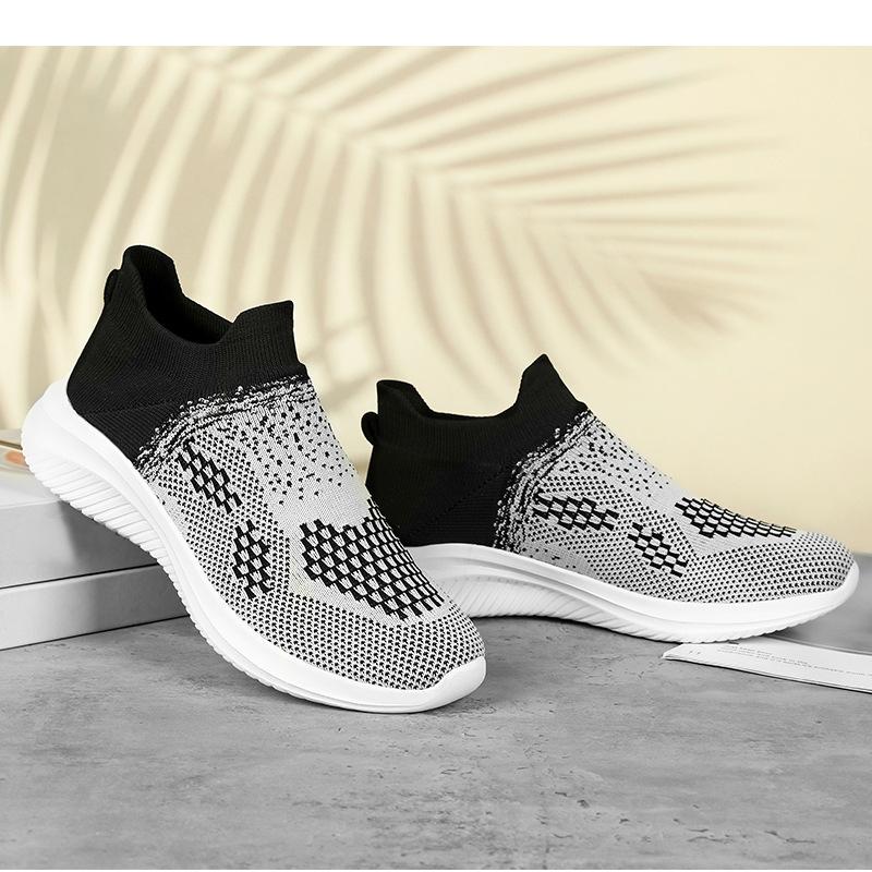 Autumn new casual shoes breathable fly-woven sports shoes men's foot cover lightweight versatile running shoes